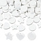 150Pcs 3 Styles Wood Beads, Dyed, Flat Round & Star & Heart, Mixed Shapes, Mixed Color, 16~25x6~25x4.5~6mm, Hole: 2mm, 50pcs/style
