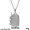Stainless Steel Rectangle with Sun Pendant Necklaces for Women, Silver, 17.72 inch(45cm)