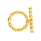 Brass Toggle Clasps, Cadmium Free & Nickel Free & Lead Free, Ring, Real 18K Gold Plated, Ring: 16x16x2.5mm, Hole: 0.7mm, Bar: 21x2.5mm, Hole: 0.7mm