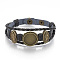 Imitation Leather Bracelet Making, with Alloy Cabochon Setting and Waxed Cords, Virgin Mary, Antique Bronze, Black, Tray: 18mm, 8-3/8 inch(213mm)