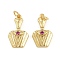 Brass Micro Pave Cubic Zirconia Pendants, Vase Charm, with Jump Ring, Rack Plating, Long-Lasting Plated, Lead Free & Cadmium Free, Real 18K Gold Plated, 18.5x11x3.5mm, Hole: 3mm