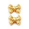Brass Beads, Bowknot, Nickel Free, Real 18K Gold Plated, 7x10x5mm, Hole: 1.6mm