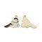 Alloy Enamel Pendants, Light Gold, Bird with Scarf, Black, 20x25.5x1.5mm, Hole: 2mm
