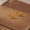 Minimalist Stainless Steel Geometric Flower Stud Earrings for Women's Daily Wear, Golden, 6mm
