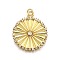 Rack Plating Brass Micro Pave Cubic Zirconia Pendants, Flat Round, with Jump Ring, Cadmium Free & Lead Free, Long-Lasting Plated, Real 18K Gold Plated, 29x24.5x2.5mm, Hole: 3.5mm