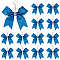 16Pcs PU Leather Pendant Decorations, with Alloy Findings, Bowknot, Medium Blue, 126mm