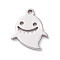 Non-Tarnish 304 Stainless Steel Charms, Ghost Charms, Stainless Steel Color, 12x10x1mm, Hole: 1mm