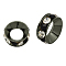 Brass Rhinestone Spacer Beads, Grade A, Rondelle, Gunmetal, Colorful, 10x4.2mm, Hole: 4.2mm