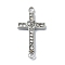 304 Stainless Steel Crystal Rhinestone Connector Charms, Heart Cross Links, Stainless Steel Color, 20x10x2mm, Hole: 1.6mm