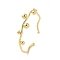 Brass Cuff Bangles, Round Ball, Real 18K Gold Plated, Inner Diameter: 2-1/8 inch(5.5cm)