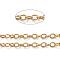 Soldered Brass Textured Cable Chains, Long-Lasting Plated, with Spool, Real 18K Gold Plated, 3.5x2.5x0.4mm, about 16.4 Feet(5m)/roll