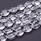 Glass Bead Strands, Crystal Bead Strands, Faceted, Oval, Clear, 16x12x7mm, Hole: 1mm, about 50pcs/strand, 31.5 inch