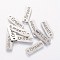 Non-Tarnish 304 Stainless Steel Pendants, Inspirational Message Pendants, Rectangle with Word Dream, Stainless Steel Color, 17x6x1mm, Hole: 1.5mm