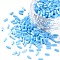 Opaque Colours Glass Bugle Beads, Round Hole, Deep Sky Blue, 3~8x2mm, Hole: 0.7mm, about 450g/pound
