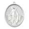 304 Stainless Steel Pendants, Oval with Virgin Mary Charm, Anti-Tarnish, Stainless Steel Color, 36x26.5x3.5mm, Hole: 2mm