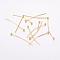 Brass Ball Head Pins, Long-Lasting Plated, Real 18K Gold Plated, Cadmium Free & Nickel Free & Lead Free, 25x0.5mm, 24 Gauge, Head: 2mm