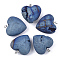 Electroplate Natural Druzy Geode Agate Pendants, with Brass Findings, Heart, Platinum, Steel Blue, 30.5x30x14~15mm, Hole: 4.5x4mm