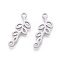 Non-Tarnish 201 Stainless Steel Links, Manual Polishing, Leaf, Stainless Steel Color, 20x8x1.5mm, Hole: 1.6mm
