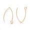 Ion Plating(IP) 304 Stainless Steel Earring Hooks, Ear Wire, with Horizontal Loop, Golden, 26x15.5mm, Hole: 2.5mm, 20 Gauge, Pin: 0.8mm