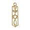 304 Stainless Steel Pendants,  Hexagram Candlestick Charm, Real 18K Gold Plated, 35x8.5x0.8mm, Hole: 3mm
