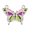 Alloy Magnetic Pendants, with Enamel, Butterfly, Medium Orchid, 22.5x30x7mm, Hole: 1.8mm