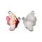 Alloy Enamel Pendants, Platinum, Butterfly Charm, Colorful, 24x16.5x2mm, Hole: 2mm