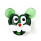 Handmade Lampwork Beads, Mice, Green, 18~21x21~24x12~13mm, Hole: 1.5~1.8mm