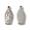 Non-Tarnish 201 Stainless Steel Pendants, Saint Charm, Stainless Steel Color, 17.5x7.5x2mm, Hole: 1.4mm