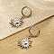 Non-Tarnish 304 Stainless Steel Sun Dangle Earrings for Women, Stainless Steel Color, 23x18mm
