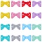 16Pcs 8 Colors Bowknot Silicone Focal Beads, Mixed Color, 19x29x9mm, Hole: 2mm, 2pcs/color