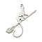 Non-Tarnish 304 Stainless Steel Pendants, Laser Cut, Cat with Broom Charm, Stainless Steel Color, 35x33x1mm, Hole: 1.5mm