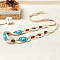 Bohemian Style Antique Silver Alloy Resin Oval & Wood Beads Waxed Cord Chain Belts for Women, Old Lace, Deep Sky Blue, 1870x53x15mm