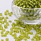 6/0 Glass Seed Beads, Silver Lined Round Hole, Round, Yellow Green, 4mm, Hole: 1.5mm, about 6639 pcs/pound
