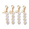 Flat Round with Heart Plating Acrylic Pendant Decorations, 304 Stainless Steel Cross/Star/Leaf/Butterfly and Lobster Claw Clasps Charms, White, 48mm, Flat Round: 34.5x7.5x3.5mm, Pendants: 8~13x6~11x0.8~1mm