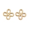 Rack Plating Brass Chandelier Components Links, Long-Lasting Plated, Flower, Real 14K Gold Plated, 10x10x1.5mm, Hole: 3x2mm