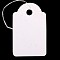 Rectangle Blank Hang tag, Jewelry Display Paper Price Tags, with Cotton Cord, White, 29.5x18x0.2mm, Hole: 3mm, 500pcs/bag