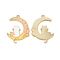 Alloy Enamel Pendants, Golden, Cat with Moon Charm, PeachPuff, 28x20.5x1.5mm, Hole: 1.6mm