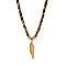 304 Stainless Steel Pendant Polyester Leopard Print Cord Necklaces for Women, Golden, Fish, 15.75 inch(40cm)