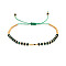 Round Natural Green Onyx Agate Beaded Braided Bead Bracelets, Janpanese Miyuki Glass Seed Bead Bracelets for Women