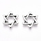 Rack Plating Alloy Beads, Star of David, Antique Silver, 14x13x2.5mm, Hole: 1.2mm