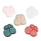 Translucent Resin Cabochons, AB Color Plated, Cherry, Mixed Color, 22x24x4.5mm