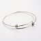 Tarnish Resistant Adjustable 304 Stainless Steel Expandable Bangle Making, Stainless Steel Color, 67x61mm, 1.5~10mm