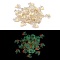 Luminous Resin Decoden Cabochons, Glow in the Dark, Two Tone, Bowknot with Heart, PapayaWhip, 9.5x8.5x2.5mm