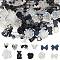 11 Styles Transparent & Opaque Resin Cabochons, Mixed Shapes, White, Black, 6~18x7~19.5x2~6.5mm, 270pcs/set