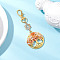 Natural Red Aventurine Chips Beads & Alloy Tree of Life Pendant Decorations, with Swivel Lobster Claw Clasps, 90mm