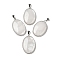 Natural Quartz Crystal Pendants, Rock Crystal Pendants, Oval Charms with Platinum Plated Metal Findings, 39.5x26x6mm, Hole: 7.6x4mm