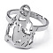 Non-Tarnish 201 Stainless Steel Adjustable Rings, Stainless Steel Color, Inner Diameter: 18mm