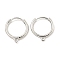Brass Earring Findings, Cadmium Free & Nickel Free & Lead Free, Ring, Platinum, 17x15.5x1.5mm, Hole: 1.5mm