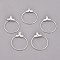 304 Stainless Steel Pendants, Hoop Earring Findings, Ring, Silver, 25x21~23x1.5mm, Hole: 1mm, 21 Gauge, Hole: 1mm, Inner Size: 20~21.5mm, Pin: 0.7mm
