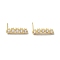 Rectangle Rack Plating Brass Cubic Zirconia Stud Earrings for Women, Long-Lasting Plated, Lead Free & Cadmium Free, Real 18K Gold Plated, 19x5x3mm, Pin: 0.7mm